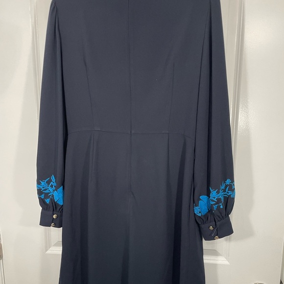 Ted Baker Navy Dress with Blue Floral Accents Women’s Size 4 - Picture 8 of 9